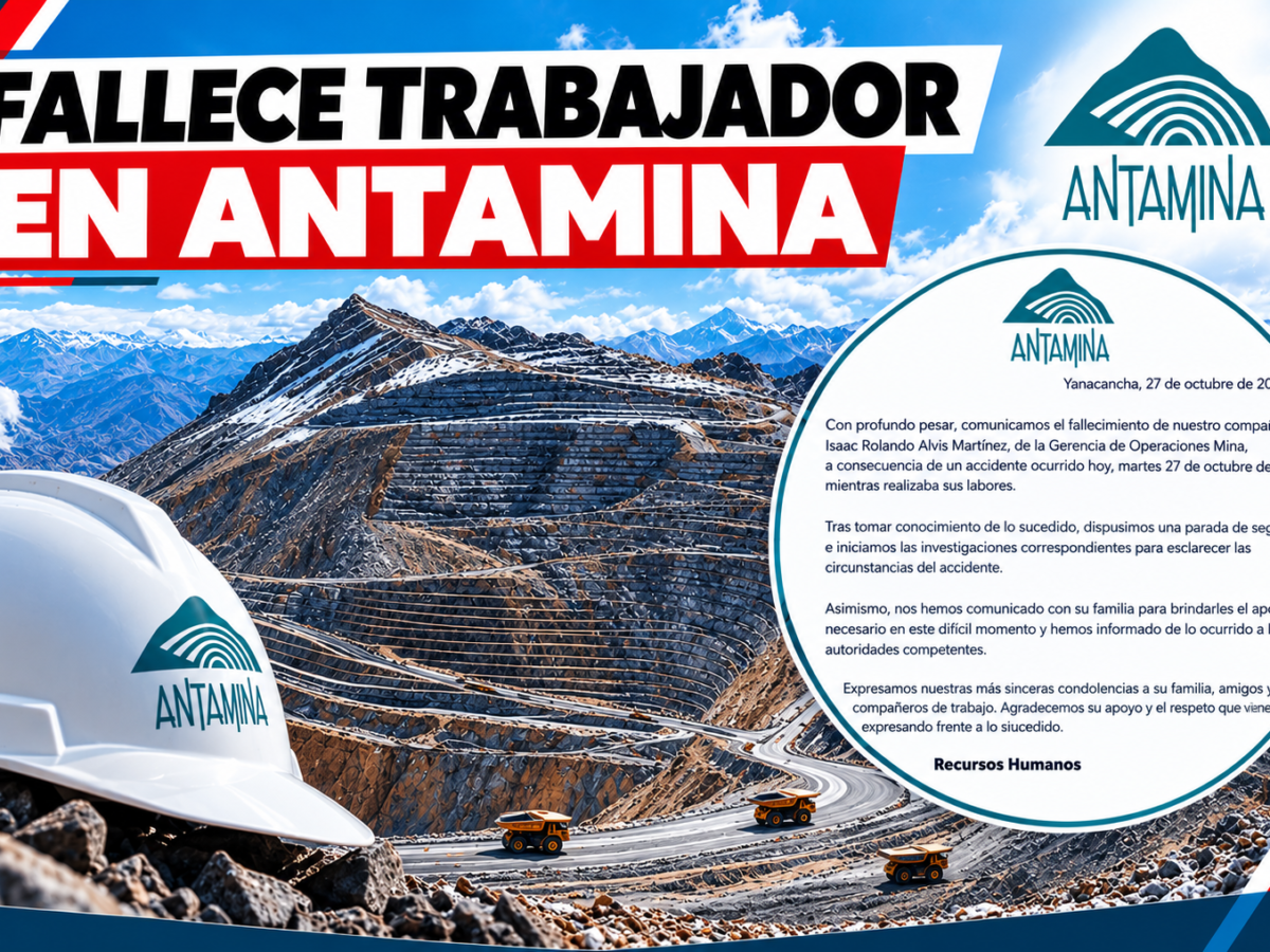 Fallece trabajador de Antamina en accidente en mina Yanacancha
